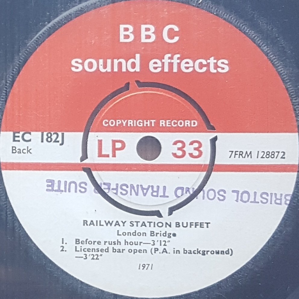 EC 182J Railway station buffet - Tunbridge & London Bridge Not registered from the BBC records and Tapes library Label